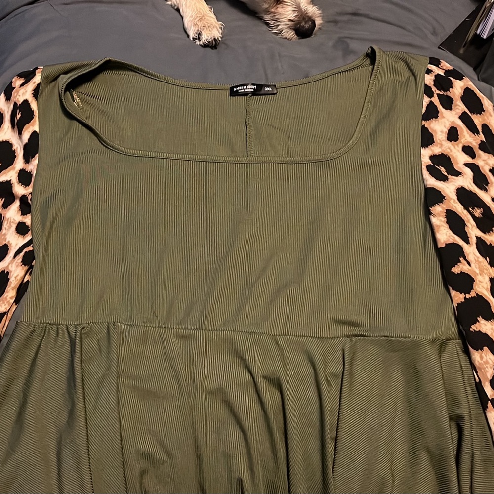 SHEIN Green Cheetah Top